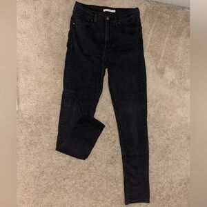 Levi 721 High Rise Black Skinny Jeans